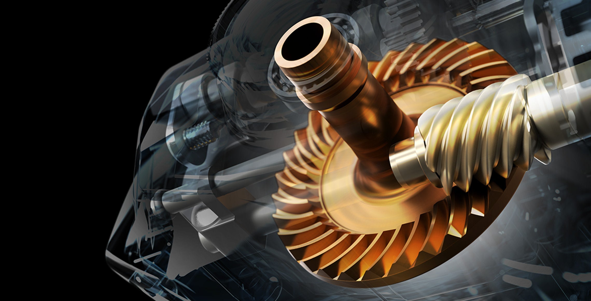 Cutaway illustration of Shimano Infinity Xross gear system showing interlocking drive and pinion gears